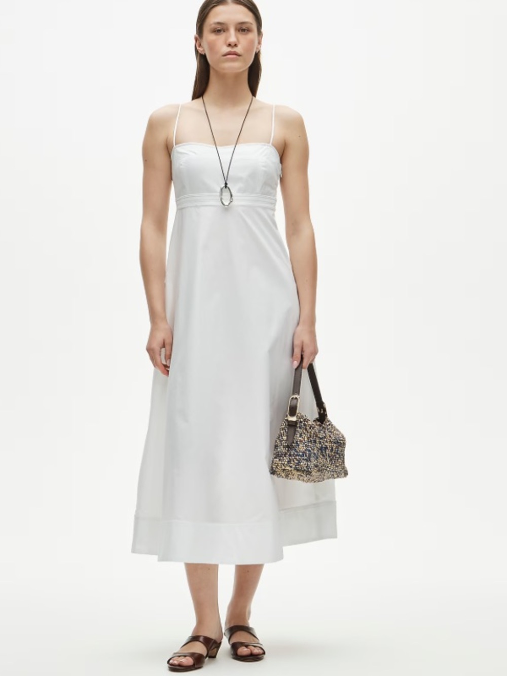 J. Crew Empire-Waist Dress in Cotton Poplin White Size 6 NWT $168 100% Cotton